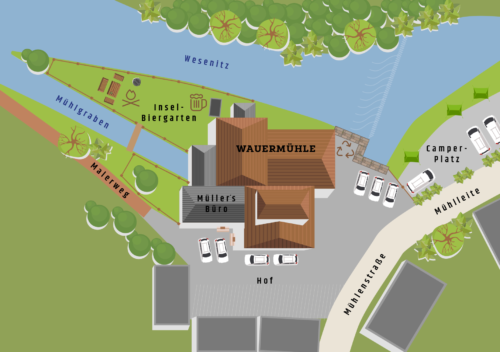 Wauermühle Gelände Grundriss
